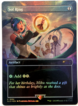MTG Sol Ring RAINBOW FOIL Hatsune Miku Secret Lair Drop 1604 NM - Image 1