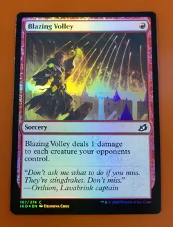 1x Blazing Volley | FOIL | Ikoria Lair of Behemoths | MTG Magic Cards - Image 1