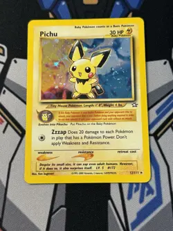 Pokemon TCG Pichu Holo Rare Neo Genesis 12/111 Mint Condition - Image 1