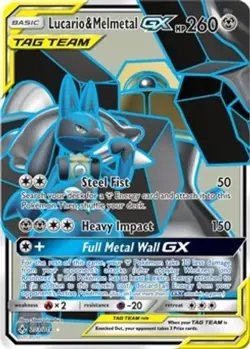 Lucario & Melmetal GX (Full Art, #203/214) - Holo SM - Unbroken Bonds LP Pokemon - Image 1
