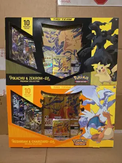 Pokemon Reshiram & Charizard/Pikachu & Zekrom Tag Team Premium Collection Box - Image 1