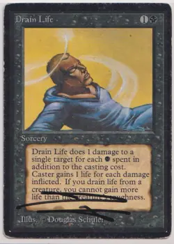 MTG - Drain Life - Beta Edition (HP) SIGNED by Douglas Schuler - Image 1