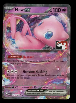 2023 POKEMON 151 LEAGUE PLAY! PRIZE PACK SERIES 5 MEW EX 151/165 STAMPED HOLO NM - Image 1