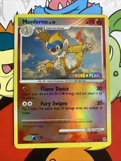 Pokemon TCG Monferno Promo Reverse Holo Card 56/130 LP - Image 1