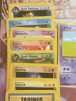 Vintage Japanese Pokemon Card Lot – Dark Alakazam, Squirtle, Slowpoke + Trainer - Image 5
