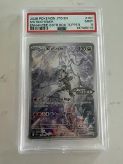 2025 POKEMON JTG EN-JOURNEY TOGETHER #167 N'S RESHIRAM PSA 9 STAMPED PROMO - Image 1