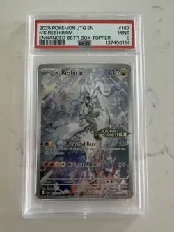 2025 POKEMON JTG EN-JOURNEY TOGETHER #167 N'S RESHIRAM PSA 9 STAMPED PROMO - Image 1