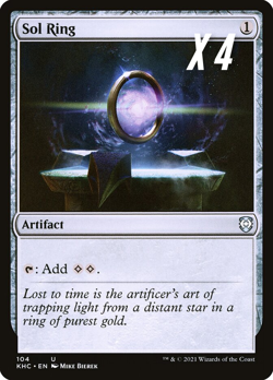 MTG NM SOL RING X4 Commander Playset Same Art SHIPS ASAP - Image 1