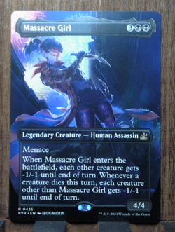 MTG💀 Massacre Girl (Anime Borderless) Ravnica Remastered NEAR MINT!!❤😍 - Image 1