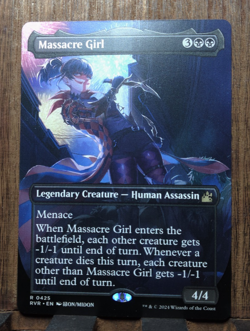 MTG💀 Massacre Girl (Anime Borderless) Ravnica Remastered NEAR MINT!!❤😍 - Image 2
