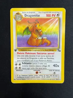 Pokemon Dragonite 19/62 Fossil Rara Prima Edizione Wizard ITA Carte Vintage - Image 1
