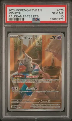 2024 POKEMON SVP EN-SV BLACK STAR PROMO PALDEAN FATES ETB #075 Mimikyu PSA 10 - Image 1