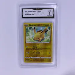 2020 Pokemon Sword & Shield Pikachu #65 Reverse Foil Graded Slab GMA Mint 9 - Image 1