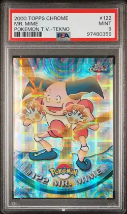 2000 Topps Chrome Pokemon Mr. Mime Tekno #122 PSA 9 Mint | PSA Population of 3 - Image 1