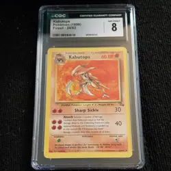 Pokemon 1999 English Non-Holo Kabutops Fossil Rare Unlimited CGC8 Regular 24/62 - Image 4