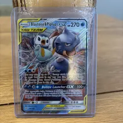 Pokemon TCG Blastoise & Piplup GX Tag Team Cosmic Eclipse 38/236 NM Sun & Moon - Image 1