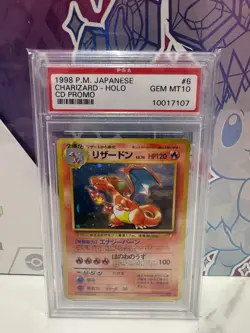 1998 POKEMON JAPANESE CD PROMO #6 CHARIZARD-HOLO PSA 10 - Image 1