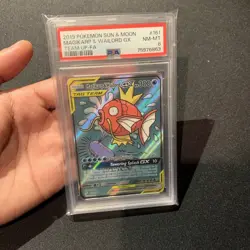 2019 POKEMON SUN & MOON TEAM UP #161 FULL ART/MAGIKARP & WAILORD GX HOLO PSA 8 - Image 4