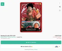One Piece English Monkey.D.Luffy ST01-001 Leader Foil - Image 3