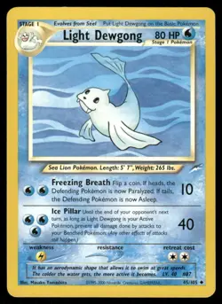 Pokemon Cards Light Dewgong 45/105 UNLIMITED Neo Destiny WOTC Uncommon NM - Image 1