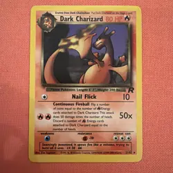 Pokemon Dark Charizard TCG Team Rocket WOTC Vintage, Non-Holo Rare Card 21/82 - Image 1