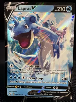 Lapras V - 049/202 - Pokemon Sword & Shield Base Set Ultra Rare Card NM - Image 1