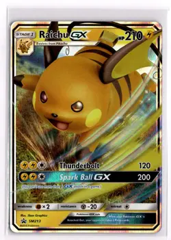 Pokemon Card Raichu GX SM213 Black Star Promo - Image 1