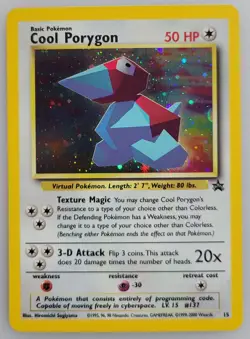 Cool Porygon 15/53 Pokemon Wotc Promo Holo (Damage Shown In Pics On Top Of Card) - Image 1