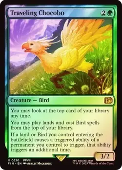 FOIL Traveling Chocobo #210 (NM) Final Fantasy FIN Magic MTG - Image 1
