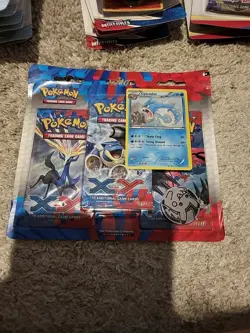 Pokemon XY Base 3 Pack Blister Gyarados Sealed. - Image 1