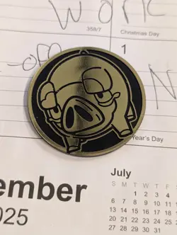 Pokemon Coin Oversized ×1 Lechonk Design From Twilight Masquerade Blister - Image 1