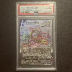 Pokemon Rayquaza VMAX Secret Rare Holo 218/203 Evolving Skies PSA 10 - Image 1