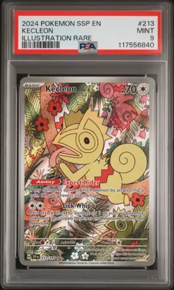 2024 POKEMON SSP EN-SURGING SPARKS ILLUSTRATION RARE #213 KECLEON PSA 9 - Image 1