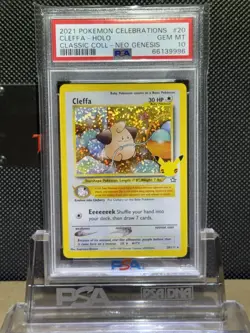 PSA 10 Gem Mint Cleffa 20/111 Celebrations Classic Collection Pokemon Card - Image 1