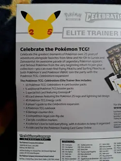 Pokemon 25th Anniversary Celebrations Elite Trainer Box ETB - Image 3