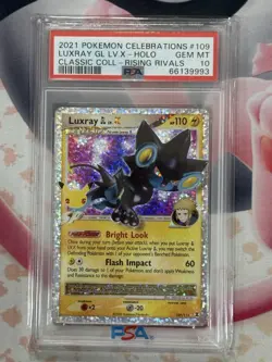 2021 POKEMON CELEBRATIONS CLASSIC COLL #109 LUXRAY GL LV.X-HOLO PSA 10 - Image 3