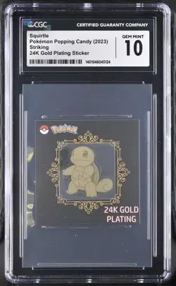 2023 Squirtle Pokemon 24k Gold Plated Sticker Korean CGC 10 GEM MINT - Image 1