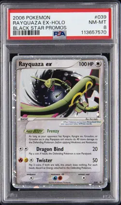 2006 POKEMON BLACK STAR PROMOS #039 RAYQUAZA EX-HOLO PSA 8 - Image 1
