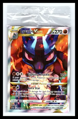 💥 Pokemon TCG Lucario VSTAR SWSH291 Crown Zenith Holo Black Star Promo SEALED - Image 1