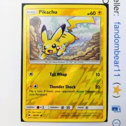 Pikachu REVERSE HOLO card 40/147 Sun & Moon Burning Shadows 2017 Mouse Pokemon - Image 1