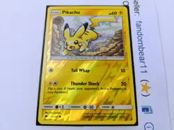 Pikachu REVERSE HOLO card 40/147 Sun & Moon Burning Shadows 2017 Mouse Pokemon - Image 2