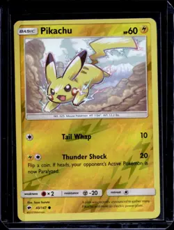 2017 Pokemon Sun & Moon Burning Shadows Pikachu Reverse Holo #40/147 - Image 1