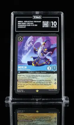 Merlin #159/204 2024 Disney Lorcana Shimmering Skies Regular TAG 10 Rank 1 - Image 1
