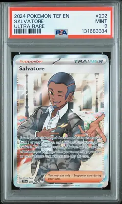 2024 POKEMON TEF EN-TEMPORAL FORCES ULTRA RARE #202 SALVATORE PSA 9 - Image 1