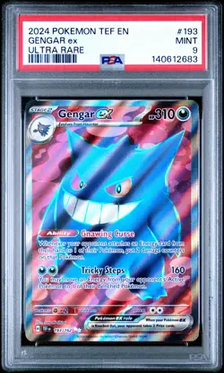 2024 POKEMON TEF EN-TEMPORAL FORCES ULTRA RARE #193 GENGAR EX PSA 9 - Image 1