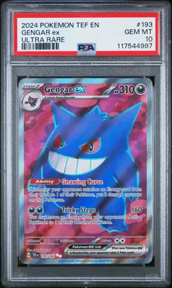 2024 POKEMON TEF EN-TEMPORAL FORCES ULTRA RARE #193 GENGAR EX PSA 10 - Image 1