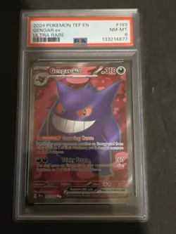 2024 POKEMON TEF EN-TEMPORAL FORCES #193 GENGAR ex ULTRA RARE 193/162 PSA 8 - Image 1