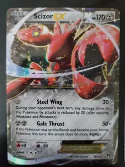 Scizor EX 76/122 M Scizor EX 77/122 Holo Pokemon TCG Card XY Breakpoint LP - Image 2