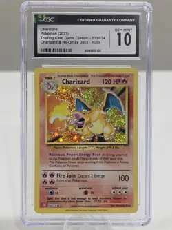 Pokemon TCG Charizard Holo Rare Card 003/034 CLC Classic Collection 2023 CGC 10 - Image 1