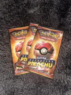 Pokemon Detective Pikachu Movie 2-Card Booster Packs (X3) Factory Sealed - Image 1